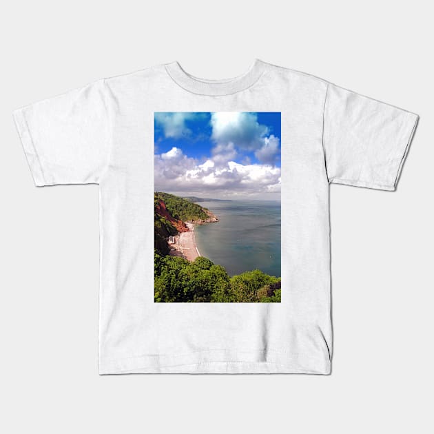 Oddicombe Beach Babbacombe Bay Devon Kids T-Shirt by AndyEvansPhotos